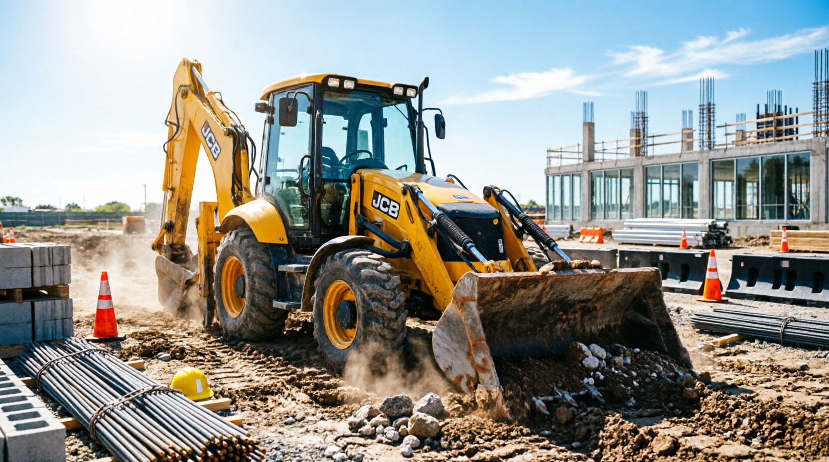 Аренда экскаватора-погрузчика JCB 5CX в Южно-Сахалинске